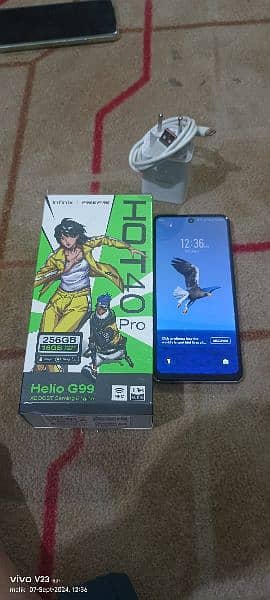 Infinix hot 40 pro 16 /256 with box charger and warranty 3