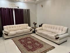 Two Rexine sofas (6 seater)