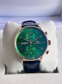 IWC PORTUGIESER CHRONGRAPH GREEN DIAL ROSE GOLD