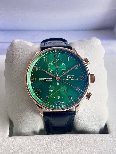 IWC PORTUGIESER CHRONGRAPH GREEN DIAL ROSE GOLD 0