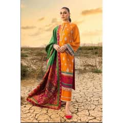 3 Pcs women's lawn un stitched printed suit 0