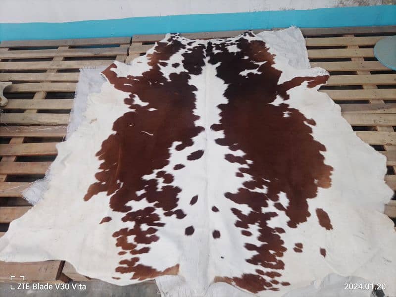 COWHIDE LEATHER RUGS TRICOLOR COW HIDE SKIN CARPET AREA 4