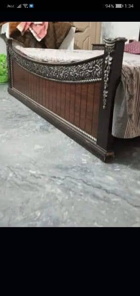 Bed and two side tables brown colour urgent sale 3