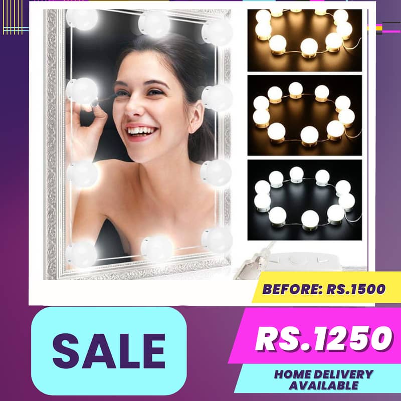 Vanity Mirror LED Bulbs For Makeup | 10 Bulbs and 3 Modes | ETCH Brand 0