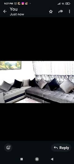 black & grey colour, excellent condition, L-shaped sofas