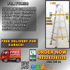 Almunium Ladder  7 feet. Heavy Duty Tool Box Attach