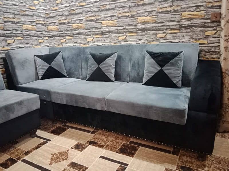 Three seater Sofa (Partal Wood) 1