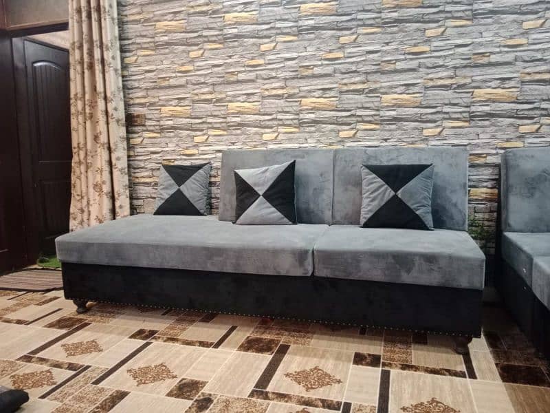 Three seater Sofa (Partal Wood) 6