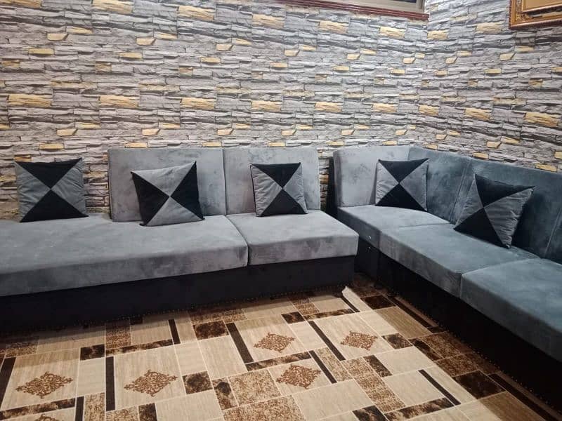 Three seater Sofa (Partal Wood) 7