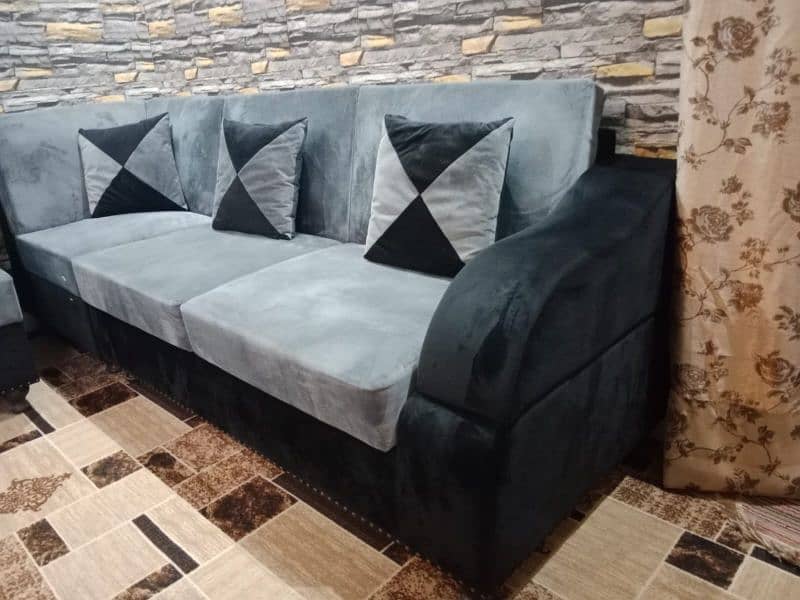 Three seater Sofa (Partal Wood) 8