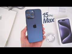 Apple I phone 15 pro max blue titanium pta approved.