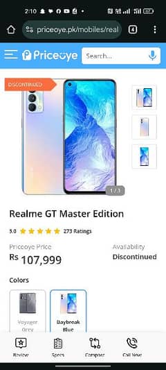 realme Gt master 5G EDITION 8/128 uper se thora Sa tota hebs