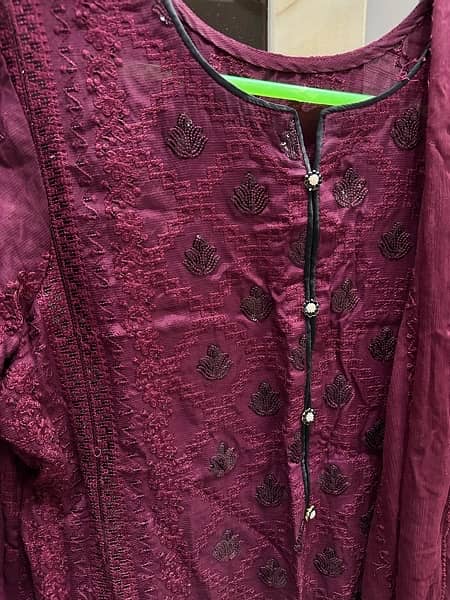 dark maroon raw silk suit 3pc 5