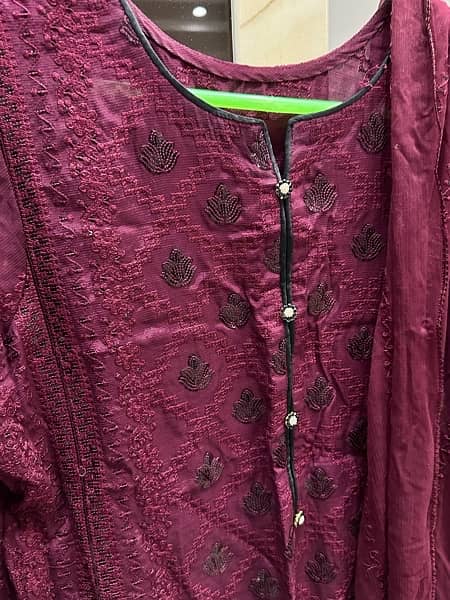 dark maroon raw silk suit 3pc 10