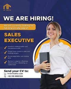 We are hiring!
Males and females sals executives