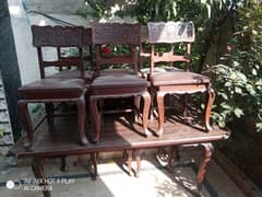 eight seater old dining table