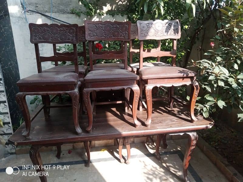 eight seater old dining table 0