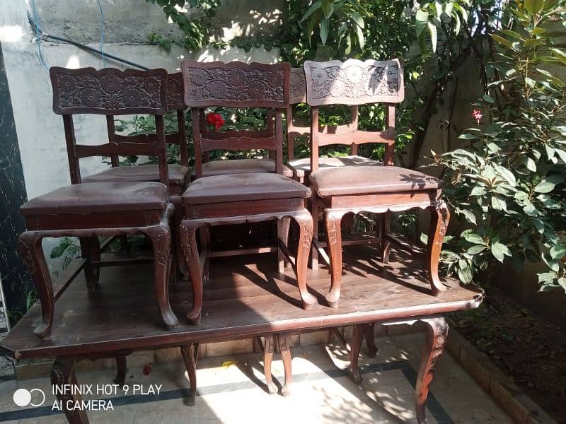 eight seater old dining table 1