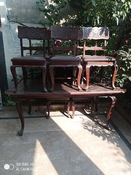 eight seater old dining table 2