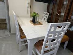 6 seater pure sheesham dining table with granite top