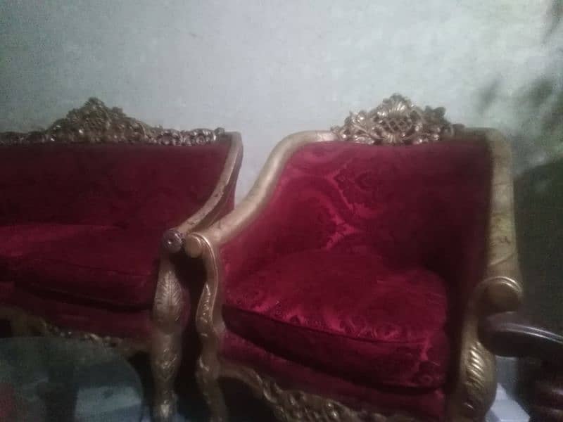 Victorian Red Velvet Sofa 1