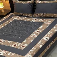 3 Pcs Cotton Sotton Patchwork Double Bedsheets.