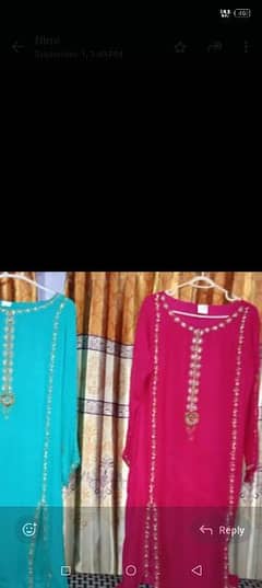 kaftan style shirts and trouser in 2 colors ( dark pink  and sea blue)