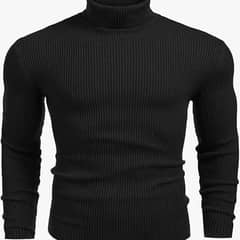 1 Pc Mens Rib Plain Highneck