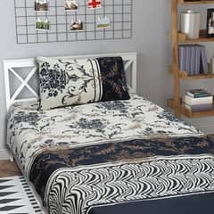 2 Pcs Crystal Cotton Printed Single Bedsheet