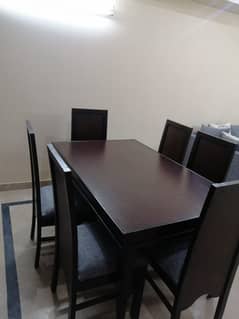 6 seater wooden dining table