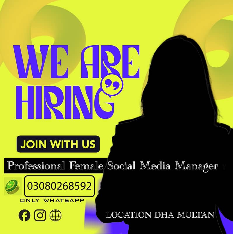 Social media manger required, Expert social media manager/Only Female 0