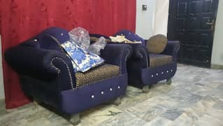 Blue wallet sofa set