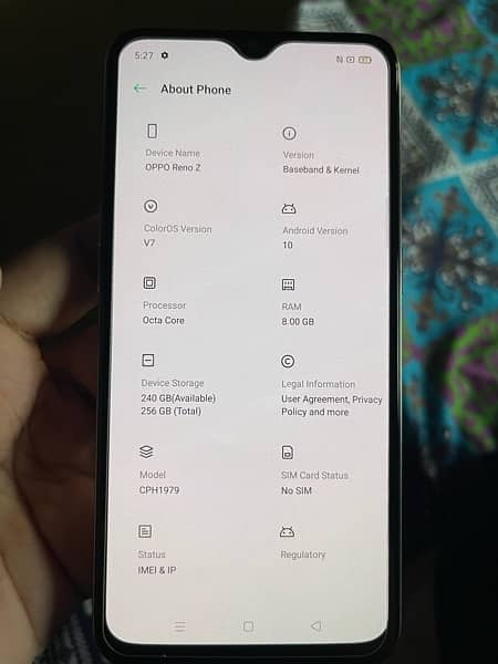 oppo reno Z 8/256 fresh new 7
