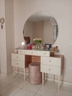 Modern Dressing Table round mirror best quality in your choice colours 0