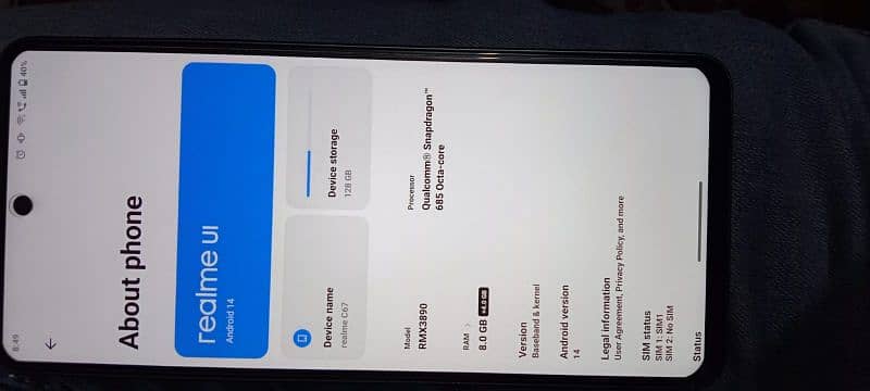 Realme c67 8/128 snapdragon chip 10/10 condition 11.5 month warranty 5