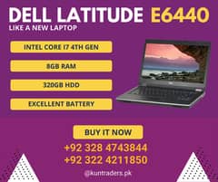 Dell Latitude E6440 Core i7 4th Gen, 8GB, 320GB Hard Disk 14"