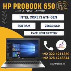 HP ProBook 650 G2 Laptop Core i3 6th Gen 8GB RAM, 256GB SSD 15.6 Inch