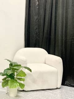 White Single Sofa For office| New condition