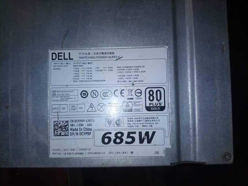 Dell t5600/t3610/t7600/t5820/t5810/t7910 Power supply 1300w/635W/685w 12