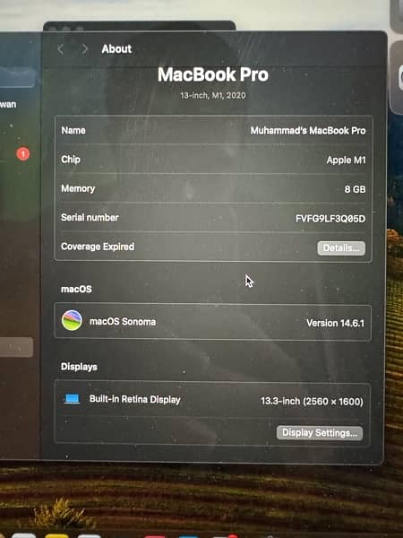 Macbook Pro M1 256Gb 7