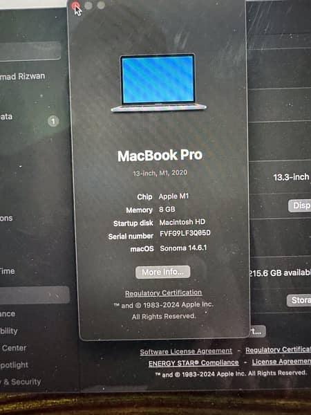 Macbook Pro M1 256Gb 9