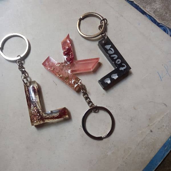 calligrafy and landscape paintings and resin key chains. 18