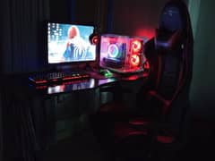 complete Gaming Setup With Monitor Chair And Table