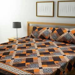 3 PC's crystal cotton printed double bed sheets