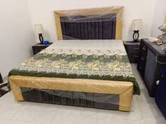 new bed and side table for sale