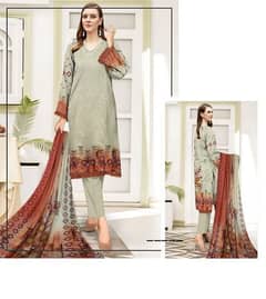 3 Pcs Women's
Unstitched Lawn
Chikankari Embroidered
Suit