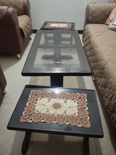 sofa set and tables for sale 4