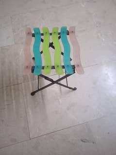 Colourfully plastic iron stool