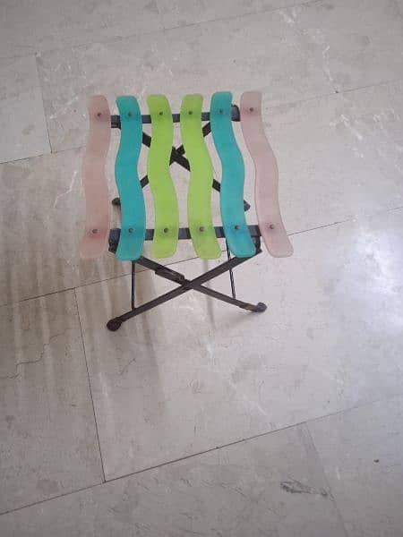 Colourfully plastic iron stool 0