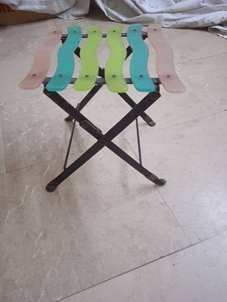 Colourfully plastic iron stool 1